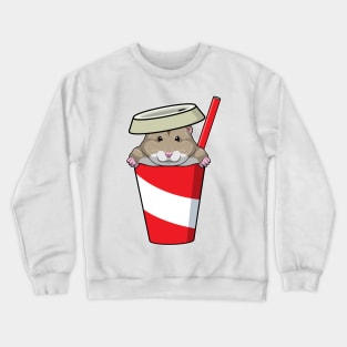 Hamster with Drink Crewneck Sweatshirt